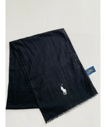 Polo Ralph Lauren Fringe Cotton Rectangle Scarf Black - £93.01 GBP