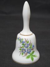 Vintage WESTMORELAND 5.25&quot; Glass Bell Hand Painted Raised Flowers On Mil... - $18.25 CAD