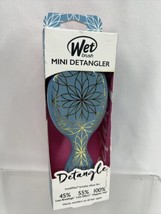 Wet Brush Mini Detangle Hair Brush Less Breakage Flex Bristle Blue Gold - £4.25 GBP