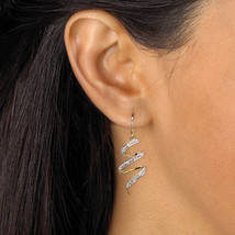 1.60ct Diamond 14k Yellow Gold Christmas Women&#39;s Wedding Dangler Earrings - £1,103.92 GBP