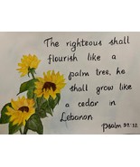 Bible Art-Scripture watercolor art-Psalm 92:12 The Righteous shall flour... - £7.81 GBP