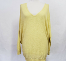 Eileen Fisher sz S yellow V-neck Sweater dolman long sleeve drop waist - $23.39