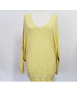 Eileen Fisher sz S yellow V-neck Sweater dolman long sleeve drop waist - $23.39