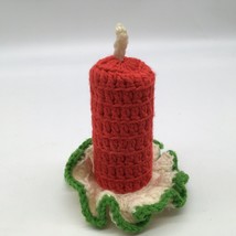 Vtg Mid Century Knitted Crochet Candle  Retro Christmas Decor Kitsch - £9.58 GBP