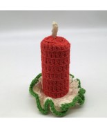 Vtg Mid Century Knitted Crochet Candle  Retro Christmas Decor Kitsch - £9.43 GBP