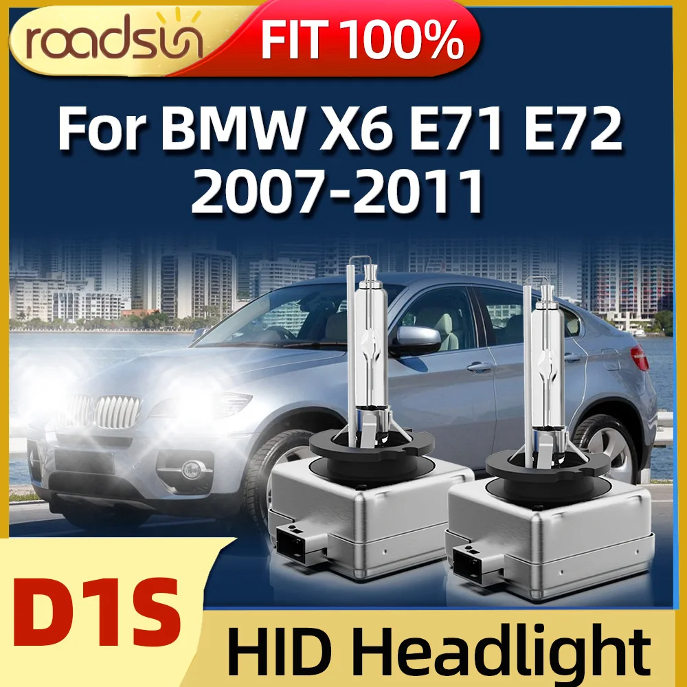 Roadsun 2Pcs D1S HID Bulb Xenon Headlight Headlamp Light 6000K Fit For BMW X6 - £33.38 GBP