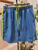 Nike Men&#39;s Blue 100% Polyester Pull On Swim Trunk Logo Print Shorts Size... - £31.29 GBP