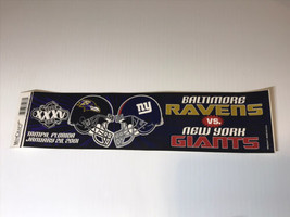 NFL Ravens vs. Giants Vintage 2001 Super Bowl XXXV Team Logos Bumper Sticker - £7.85 GBP