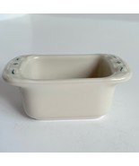 Longaberger Woven Traditions Cream and Green Trim Small Loaf Pan 4” - $13.86