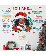 Mfault Christmas Black Girl Inspirational Wall Decals Stickers Xmas Decor - €10,54 EUR