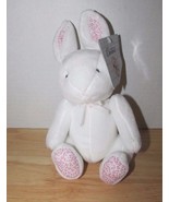Carters Plush White pink flower ears feet Bunny Rabbit Rattle baby toy w... - $13.64