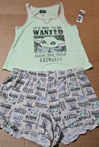 Star Wars Baby Yoda Grogu Shorts And Tank Top Sleepwear Set Pajamas Wome... - £10.10 GBP