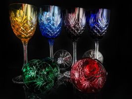 Faberge Odessa Crystal Colored  Tall Wine Glasses without case image 2
