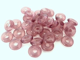 50 8 x 2.5 mm Czech Glass Donut Beads: Amethyst - £2.03 GBP