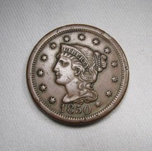 1850 Large Cent AU Details Coin AM654 - $132.66