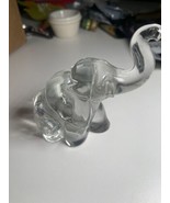 Vintage Fenton Style Glass Elephant Clear Paperweight Figurine - €17,75 EUR