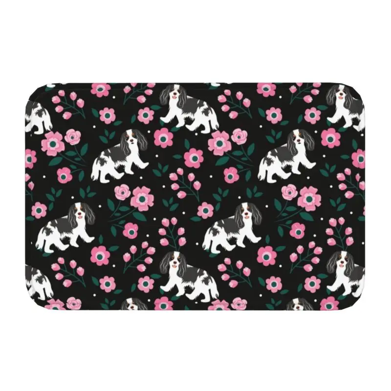 Black And White Cavalier King Charles Spaniel Dog Doormat Anti-Slip Floor Door M - £12.76 GBP