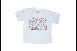 Jerzees Girl’s White Short Sleeve Happy Easter T-Shirt Bunny Size Child 6-8 - £6.18 GBP