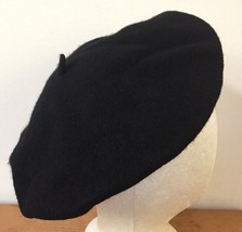 Accessories Black Felted Wool Nylon Blend French Style Beret On Size Fits Most - £15.21 GBP