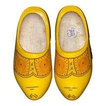 Holland Wooden Clogs 15cm 22/23 Size 6-7 Yellow Shoes Souvenir Collectible - £9.47 GBP