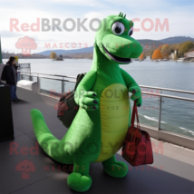 Green Loch Ness Monster mascot costume character dressed with a Turtleneck and M - $1,239.00