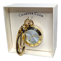 Charter Club Gold Plated Metal Keychain Clip On Watch Brand New  - $11.87