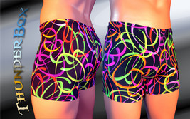 Thunderbox Nylon Spandex Mens Womens 80's Electric Print Titan Shorts - L   - $20.00