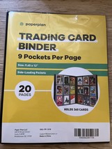 Black Trading Sports Card Collection Binder 9 Pocket, 360 Cards, 2.5 x 3.5&quot; NEW - £18.18 GBP