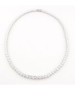 20.00ct T. W. Graduado Cz Tenis Collar Hecho En Chapado en Rodio de Ley,... - €179,90 EUR