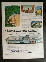 Vintage 1951 Douglas DC-6 Airplane Full Page Original Ad 721 - $6.64