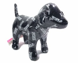 Victorias Secret Pink Collector Dog Plush Vinyl Stuffed 12&quot; X 9&quot; Black White - £7.90 GBP