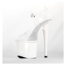 Summer Platform Sandals Women Sexy PVC Transparent Slim Ultra High Heels 17CM Sh - £43.62 GBP