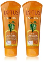 Lote 2 Lotus Herbals 3 IN 1 Mate Aspecto Diario Solar 200G Piel Cuidado Facial - £25.34 GBP