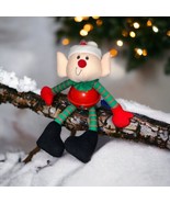 Applause Elf  Jingle Bell Christmas Holiday Decoration 10&quot; Red Green Win... - $320.43 MXN