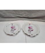 Set of 2 Vintage Rose Design Candy Dishes, 4.75&#39;&#39; Wave Pattern - £11.25 GBP