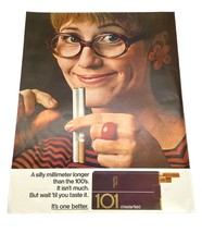 Vintage Chesterfield 101 Cigarettes Magazine Print Ad 1968 Ephemera Adve... - $14.97