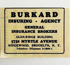 1945 WW2 German-USA Advertisement Burkard Insurance Agency Brooklyn NYC ... - $368.38 MXN