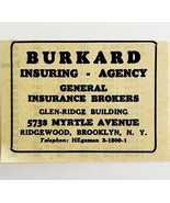 1945 WW2 German-USA Advertisement Burkard Insurance Agency Brooklyn NYC ... - $28.07 CAD