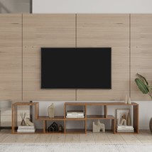 Double L-Shaped TV Standï¼Display Shelf ï¼Bookcase for Home Furniture,Walnut - £114.47 GBP