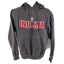 Indiana University Hoosiers Champion Gray Embroidered Hoodie Size M - £23.26 GBP