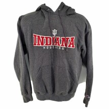 Indiana University Hoosiers Champion Gray Embroidered Hoodie Size M - £23.70 GBP