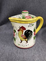 Rare Roosters &amp; Roses Unmarked Early Provincial 4” Covered Pitcher Creamer - £17.38 GBP