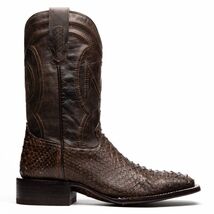 MISSOURI Genuine Snake Skin Cowboy Boot from the Western Collection Brown image 2