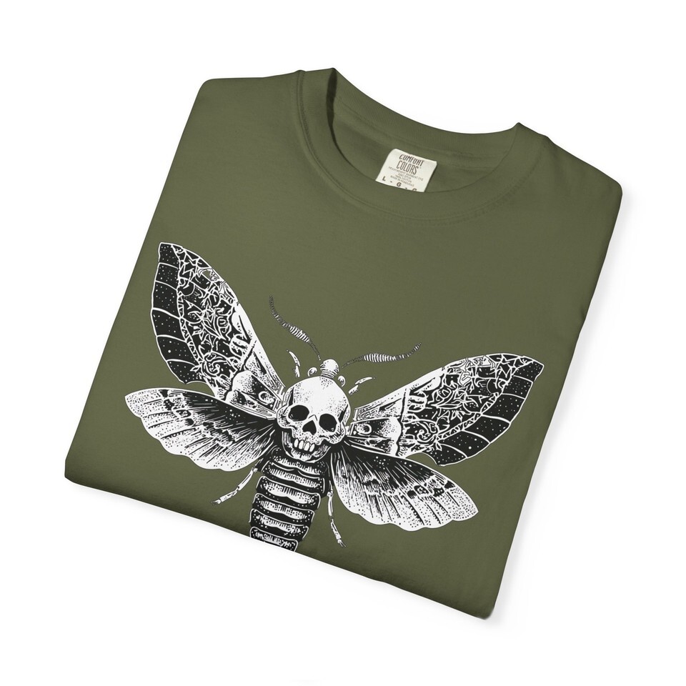 Goth Skull Mothman Shirt, Gothic Apparel, Cryptid Shirt, Folk Horror Shirt Item image 11