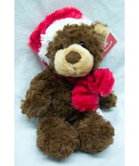 Aurora HOLIDAY BROWN TEDDY BEAR W/ SANTA HAT 9&quot; Plush STUFFED ANIMAL Toy... - €15,58 EUR