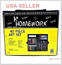 !New! Coloring Pencil 42 Case Paint Homework Art Set Crayon Toolkit Colors !F-S! - £10.11 GBP