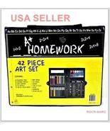 !New! Coloring Pencil 42 Case Paint Homework Art Set Crayon Toolkit Colo... - £10.11 GBP