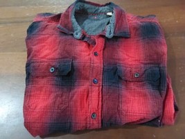 Woolrich X Large Flannel Shirt Long Sleeve Botton Down Red Black Plaid - £29.09 GBP