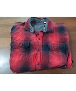 Woolrich X Large Flannel Shirt Long Sleeve Botton Down Red Black Plaid - £27.94 GBP