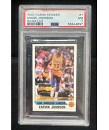 Magic Johnson 1990 Panini Sticker Hand Cut #1 PSA 7 Lakers - $54.26 CAD